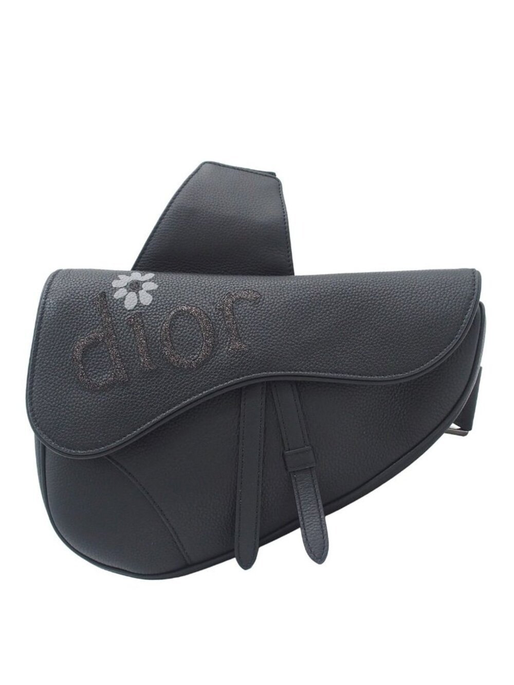 Dior Saddle Bag Black Leather Erl Eli Russell Lynettes Collaboration Embroidery